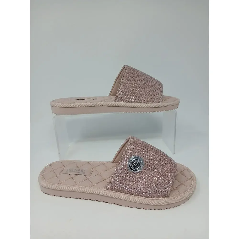 Michael Kors Eva Sole Slide Sandal Women’s MK Sz 8 Eva Sole RX21C Bedazzled New